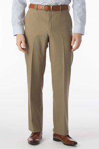Super 120s Wool Travel Twill Comfort-EZE Trouser in Sand, Size 38 (Dunhill Traditional Fit) by Ballin