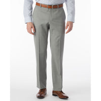 BIG FIT Super 120s Wool Gabardine Comfort-EZE Trouser in Pearl Grey (Plain Front Model) by Ballin