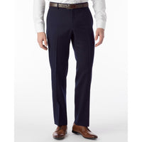 BIG FIT Super 120s Wool Gabardine Comfort-EZE Trouser in Mariner (Plain Front Model) by Ballin