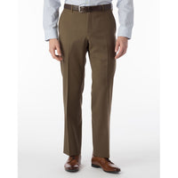 BIG FIT Super 120s Wool Gabardine Comfort-EZE Trouser in Saddle (Plain Front Model) by Ballin