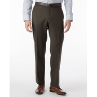 BIG FIT Super 120s Wool Gabardine Comfort-EZE Trouser in Loden (Plain Front Model) by Ballin