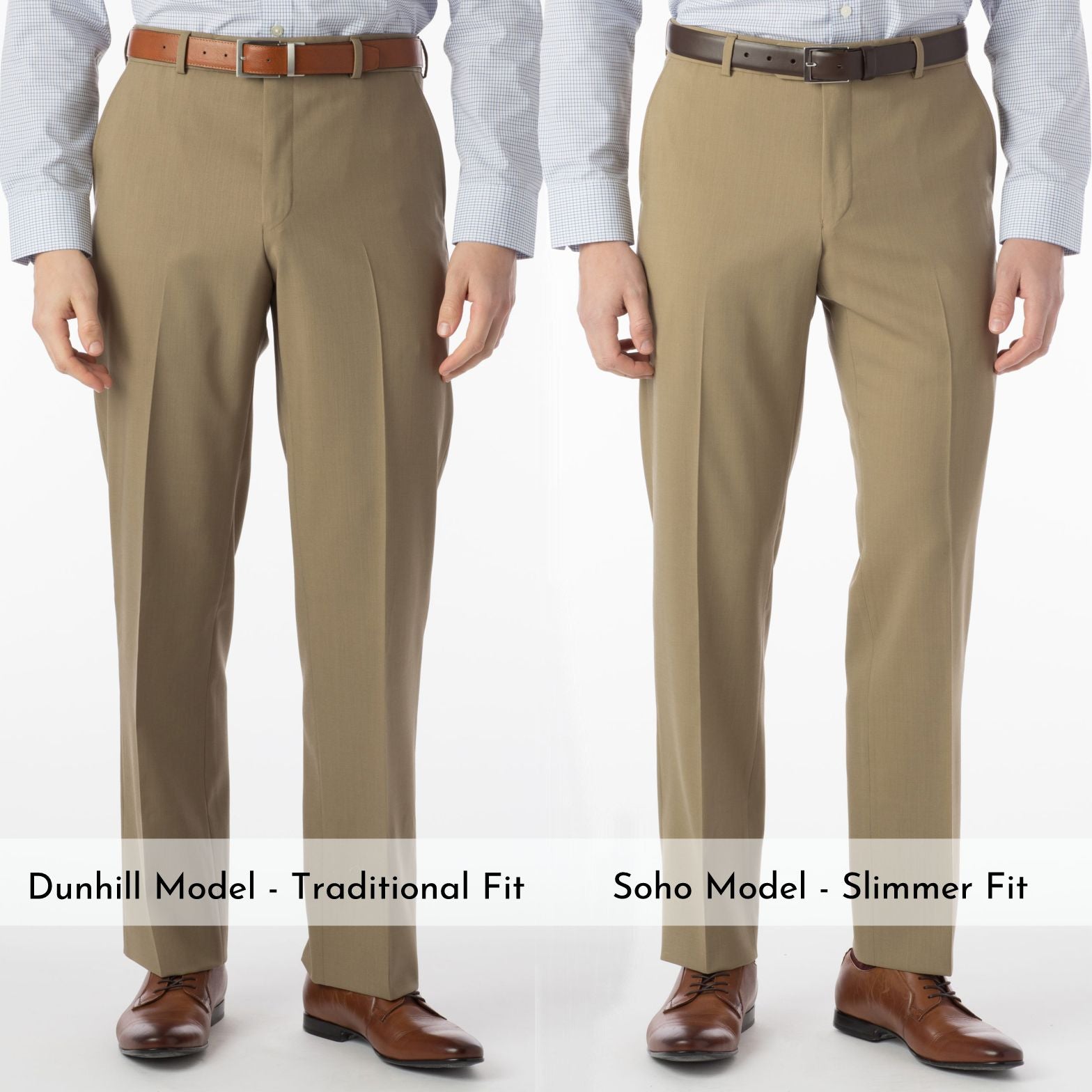 Super 120s Wool Travel Twill Comfort-EZE Trouser in Sand, Size 38 (Dunhill Traditional Fit) by Ballin