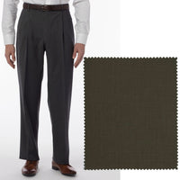 BIG FIT Super 120s Wool Gabardine Comfort-EZE Trouser in Loden (Manchester Pleated Model) by Ballin