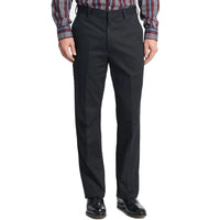 Cotton Twill Performance Dress Khaki in Black, Size 33 (Self Sizer Plain Front) by Berle