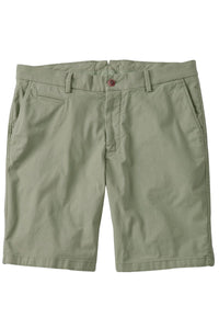 Broken Twill Stretch Cotton Shorts in Light Olive (College Modern Fit - 8" Inseam) by Ballin