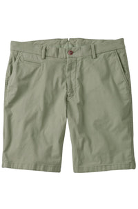 Broken Twill Stretch Cotton Shorts in Light Olive (College Modern Fit - 8" Inseam) by Ballin