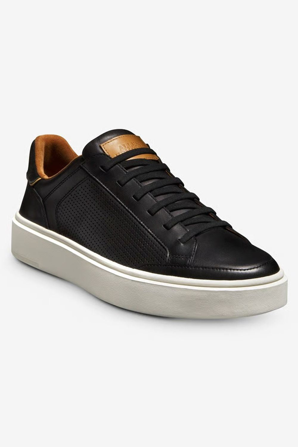 Oliver Slip-On Stretch-Lace Sneaker in Black Leather by Allen Edmonds