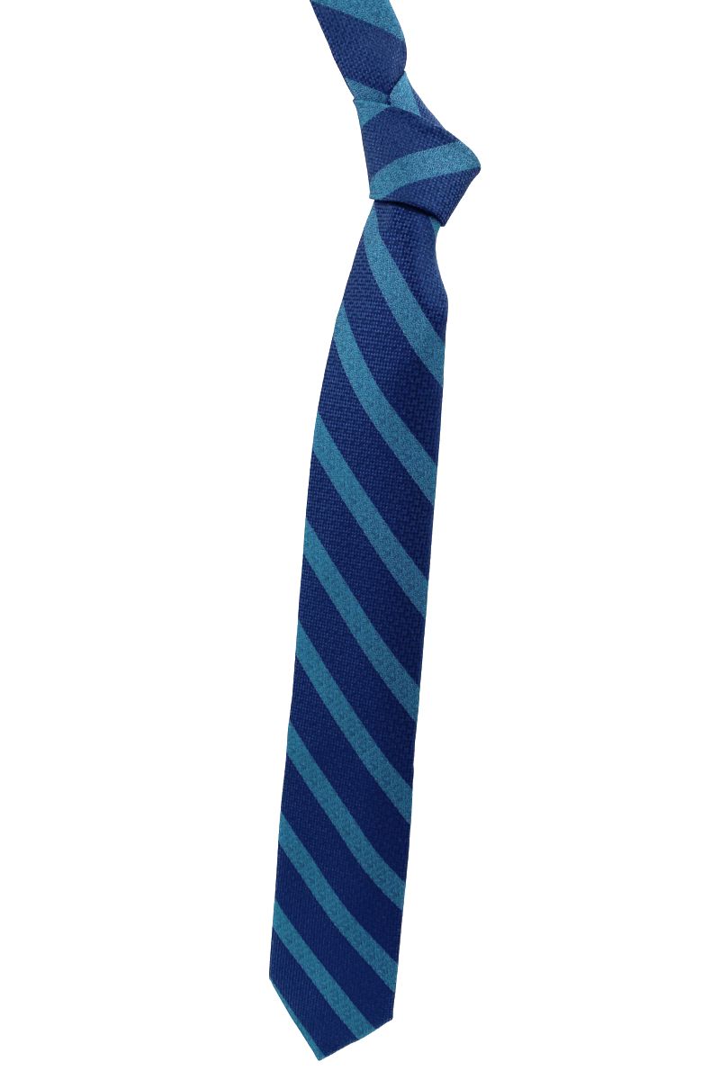Teal, Blue, and Black Multi Textured Stripe 'Best of Class' Woven Silk Tie by Robert Talbott