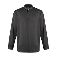 Long Sleeve Polo in Charcoal by Leo Chevalier