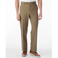 Performance Wool Blend Commuter Bi-Stretch Serge Comfort-EZE Trouser in Tan Mix (Flat Front Models) by Ballin