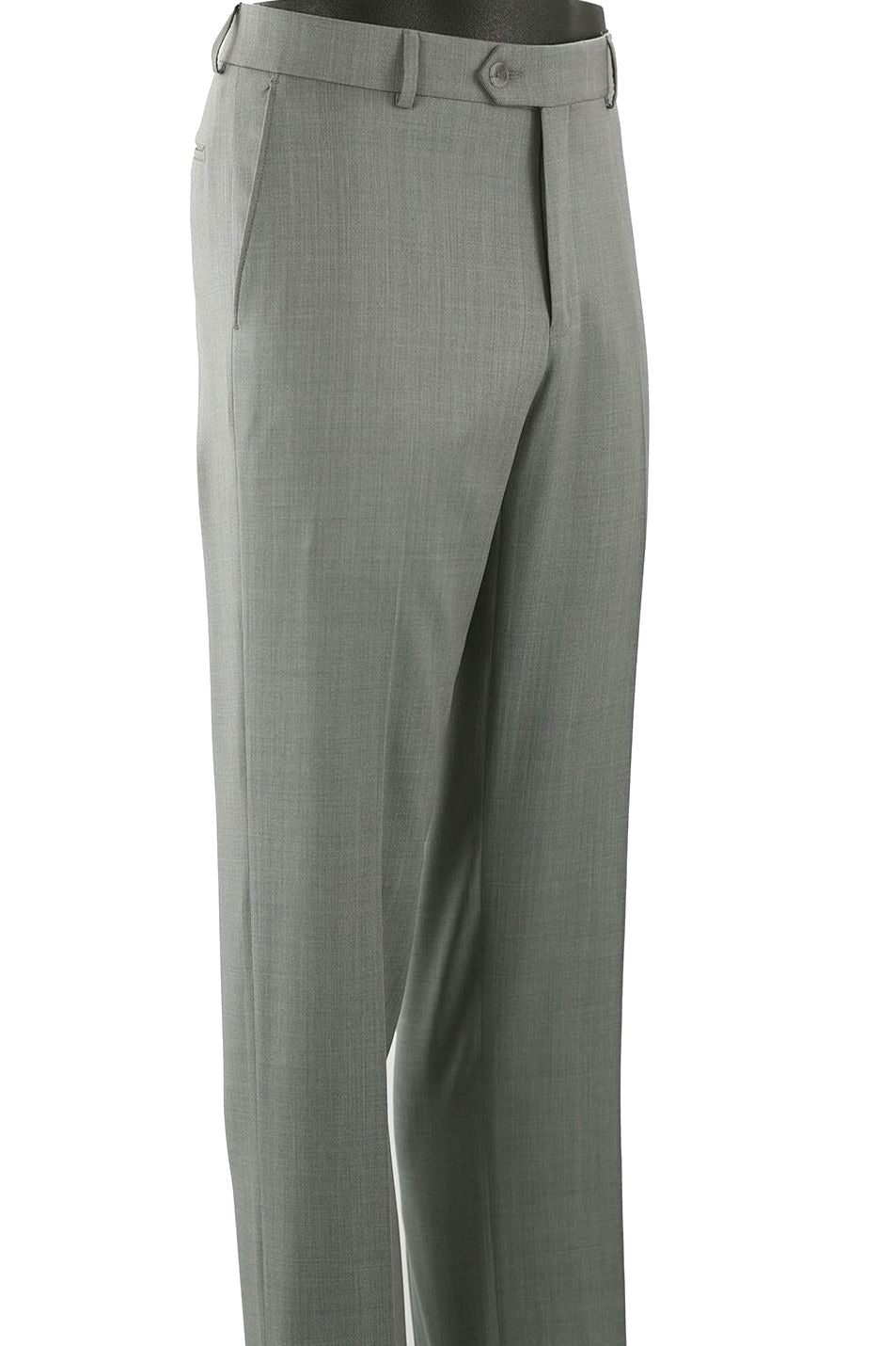 Super 120s Wool Gabardine Comfort-EZE Trouser in Dusty Green (Flat Front Models) by Ballin