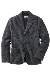 Soft Knit Wool-Blend Blazer in Charcoal by Borgo28