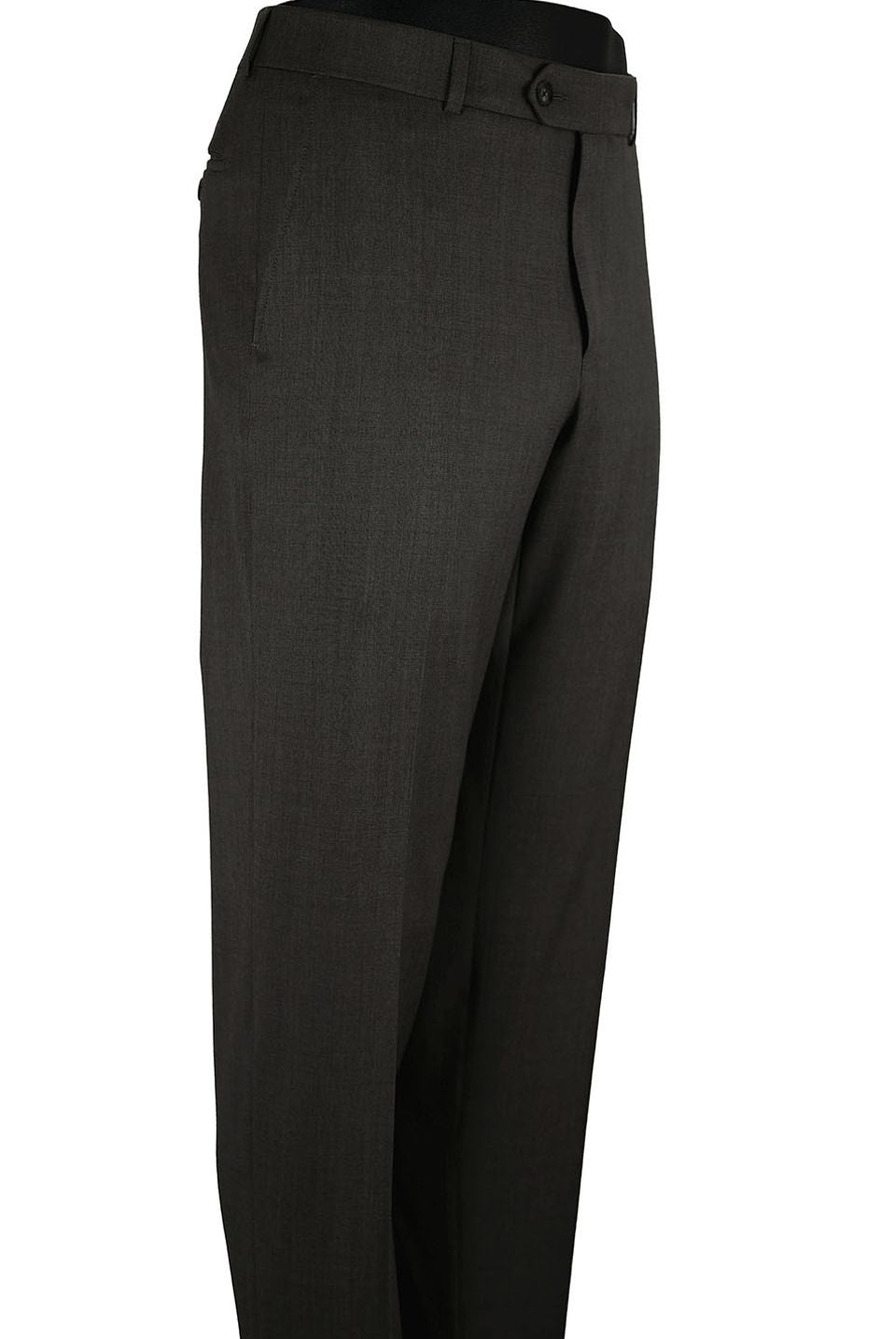 Super 120s Wool Gabardine Comfort-EZE Trouser in Dark Brown, Size 34 (Soho Modern Fit) by Ballin