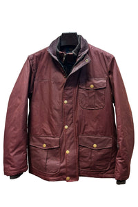 British Millerain Waxed Cotton Winter Jacket in Oxblood by Viyella