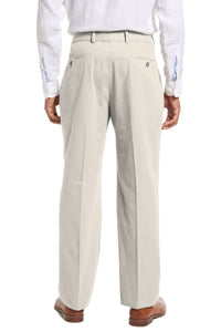 Washed Poplin Pant in Stone, Size 36 (Oak Double Reverse Pleat) by Charleston Khakis