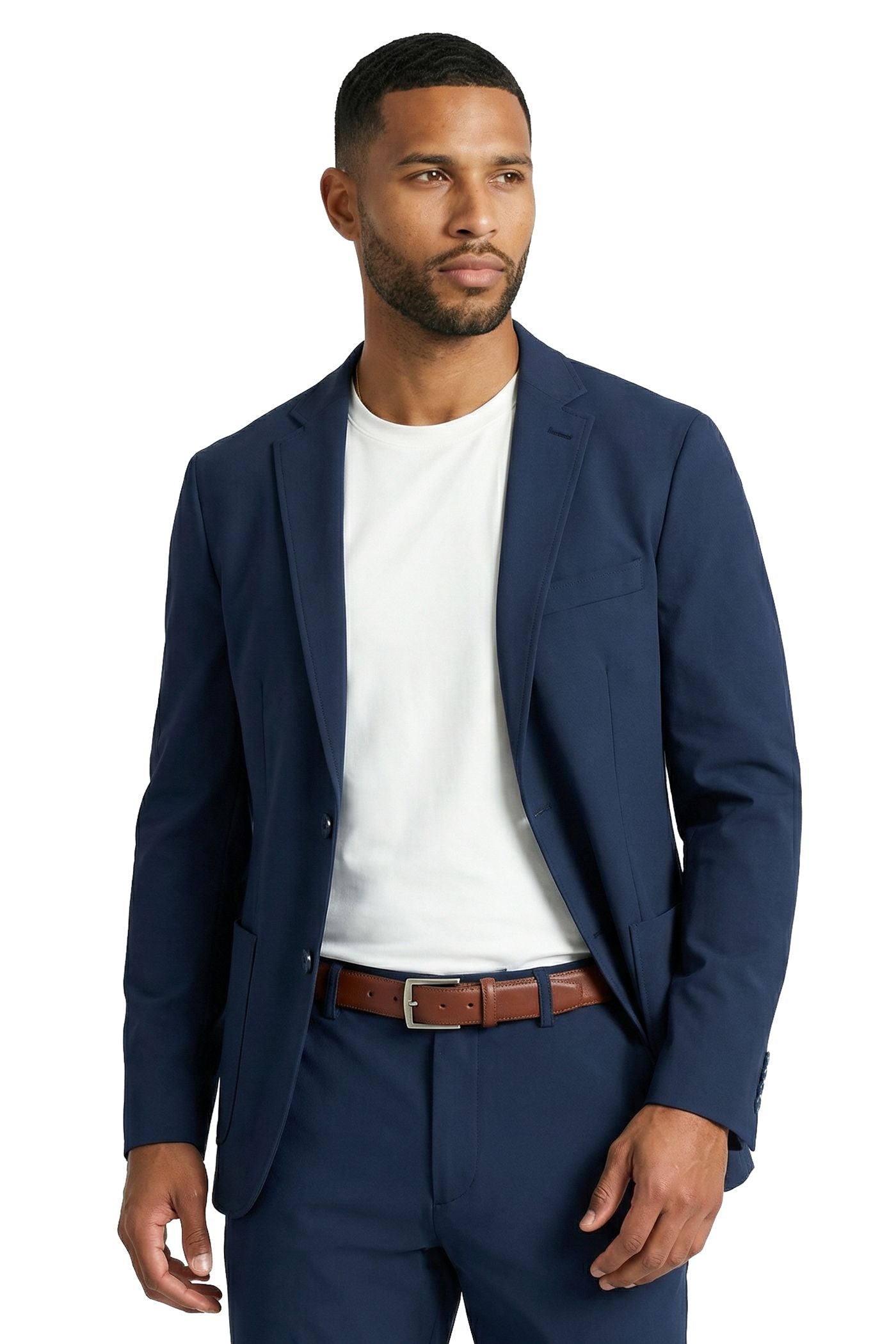 Sono Deconstructed Knit Travel Blazer in Navy by Scott Barber