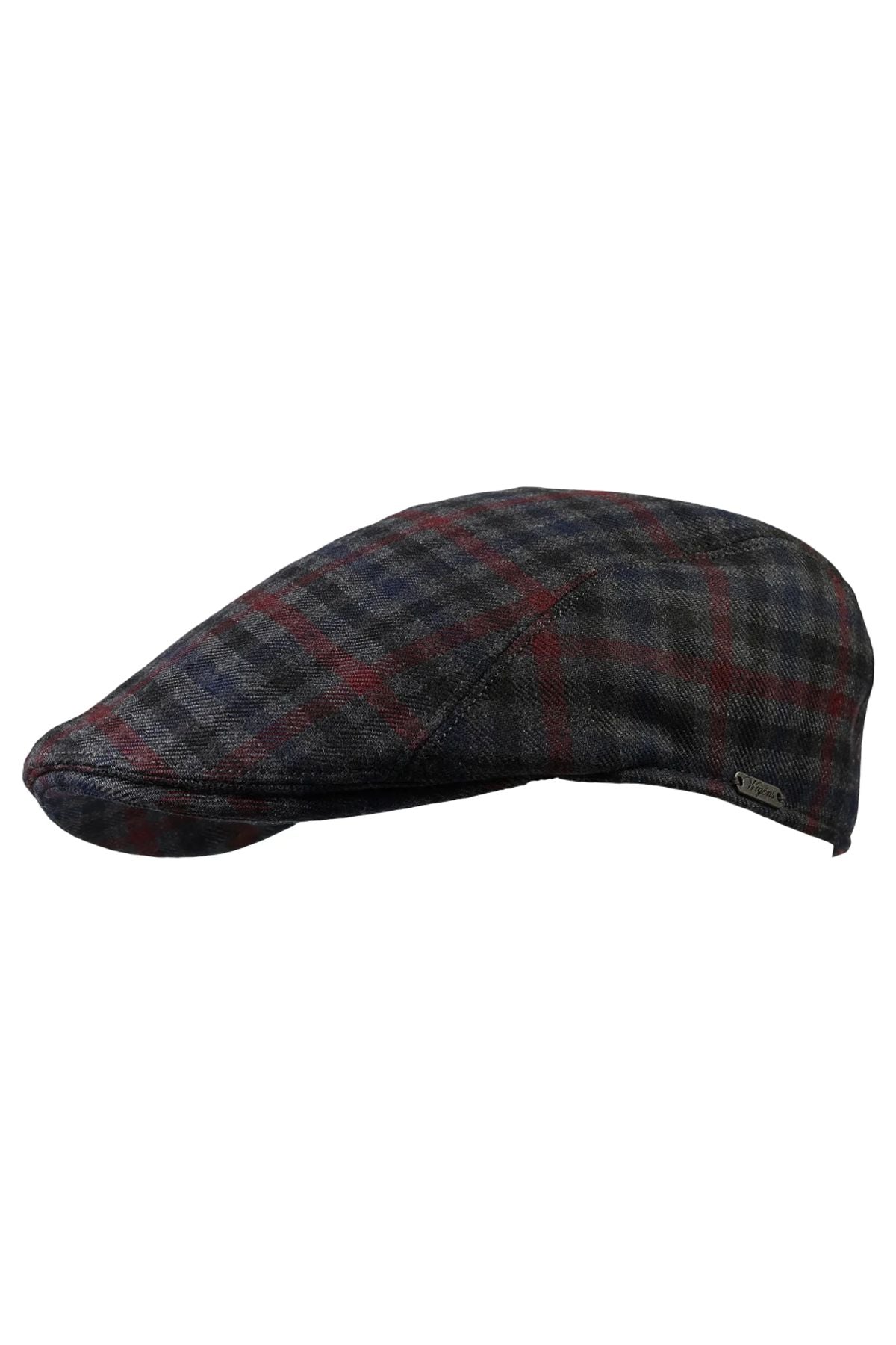 Ivy Modern 'Lanificio Campore' Wool Check 'Archive Line' Cap in Dark Grey by Wigens