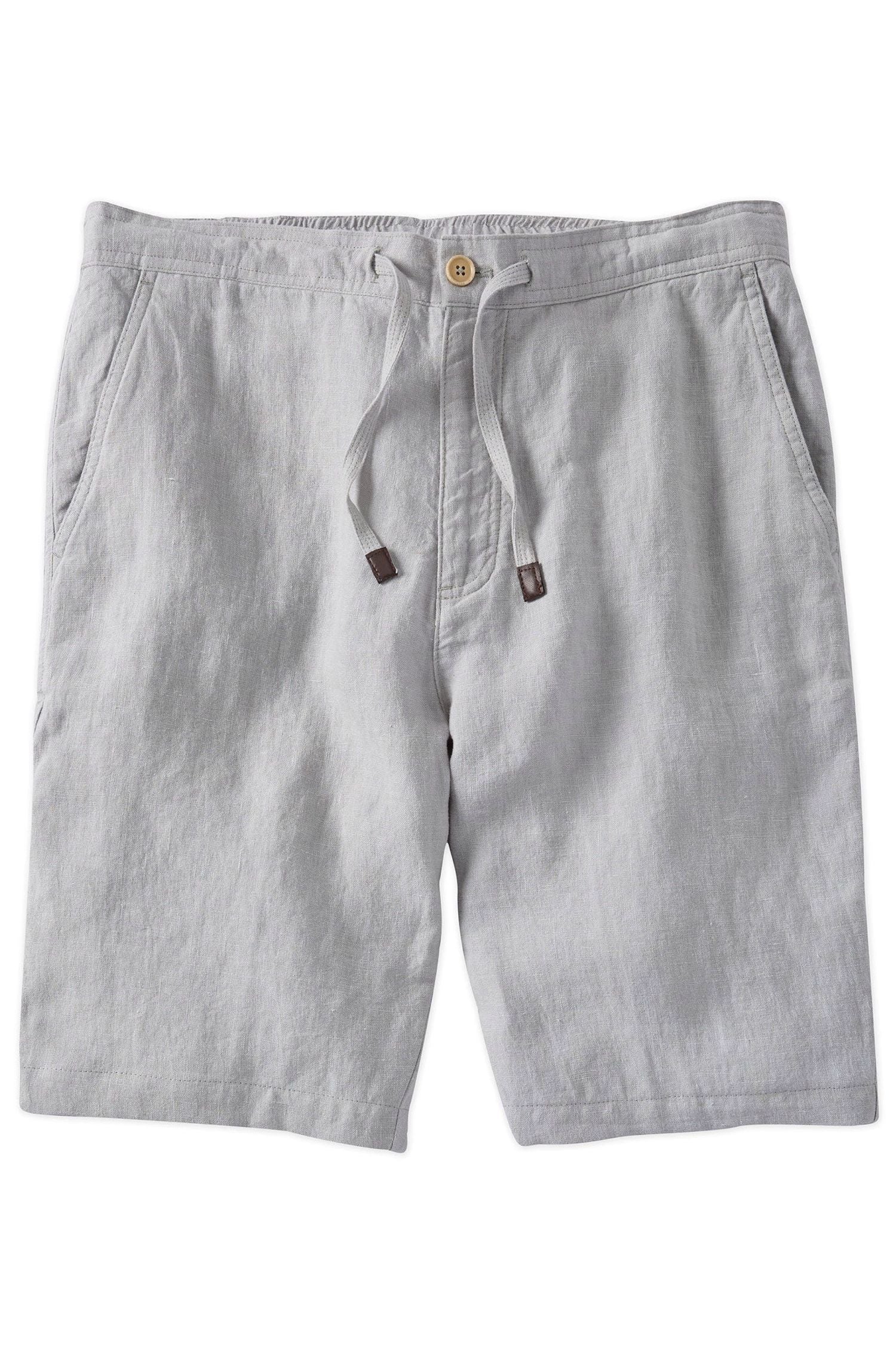 Pure Linen Drawstring Casual Shorts in Grey by Borgo28
