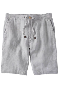 Pure Linen Drawstring Casual Shorts in Grey by Borgo28