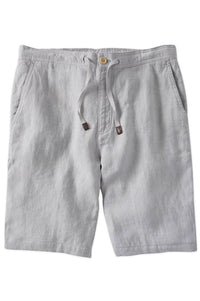 Pure Linen Drawstring Casual Shorts in Grey by Borgo28
