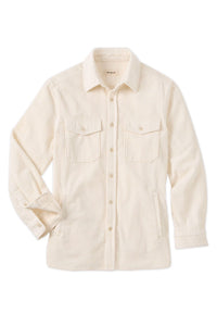 Wide Wale Cotton Corduroy Overshirt in Off White by Borgo28