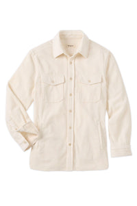 Wide Wale Cotton Corduroy Overshirt in Off White by Borgo28