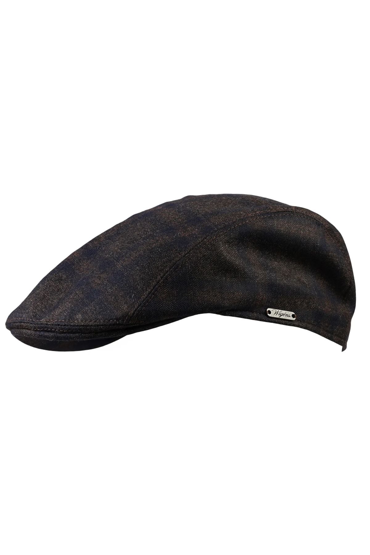 Ivy Modern 'Loro Piana' Plaid Wool 'Archive Line' Cap in Dark Brown and Navy by Wigens