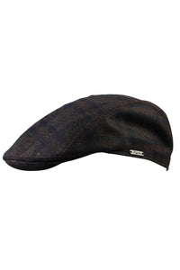 Ivy Modern 'Loro Piana' Plaid Wool 'Archive Line' Cap in Dark Brown and Navy by Wigens