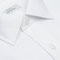 The Washington - Wrinkle-Free Tonal Check Cotton Dress Shirt in White (Size 15 1/2 - 34/35) by Cooper & Stewart