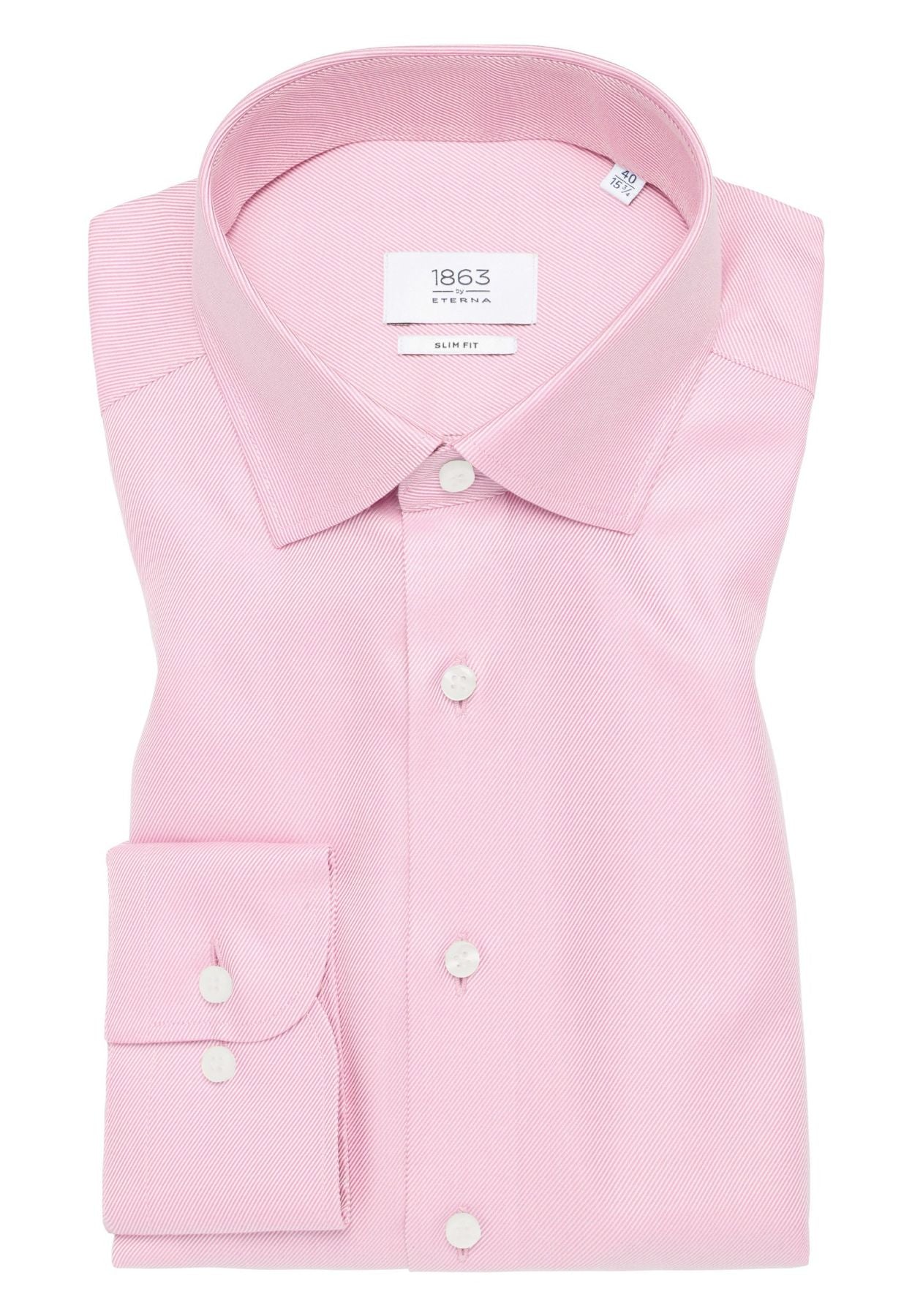 'Royal Twill' In Rose - Slim Fit - Two Ply Cotton Twill Dress Shirt with Kent Collar by Eterna 1863