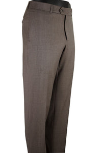 Super 120s Wool Gabardine Comfort-EZE Trouser in Tan Mix (Flat Front Models) by Ballin