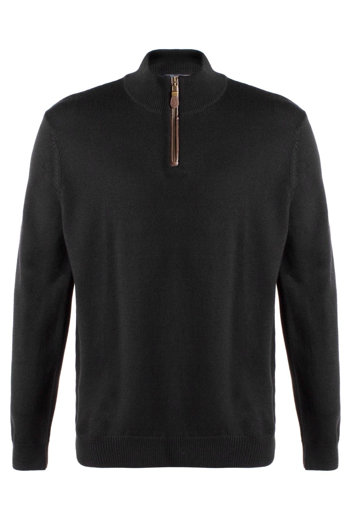 Extra Fine 'Zegna Baruffa' Merino Wool Quarter-Zip Sweater in Black by