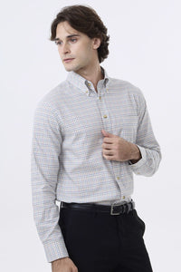 Summer Weight Multi Tattersall Cotton and Wool Blend Button-Down Shirt by Viyella