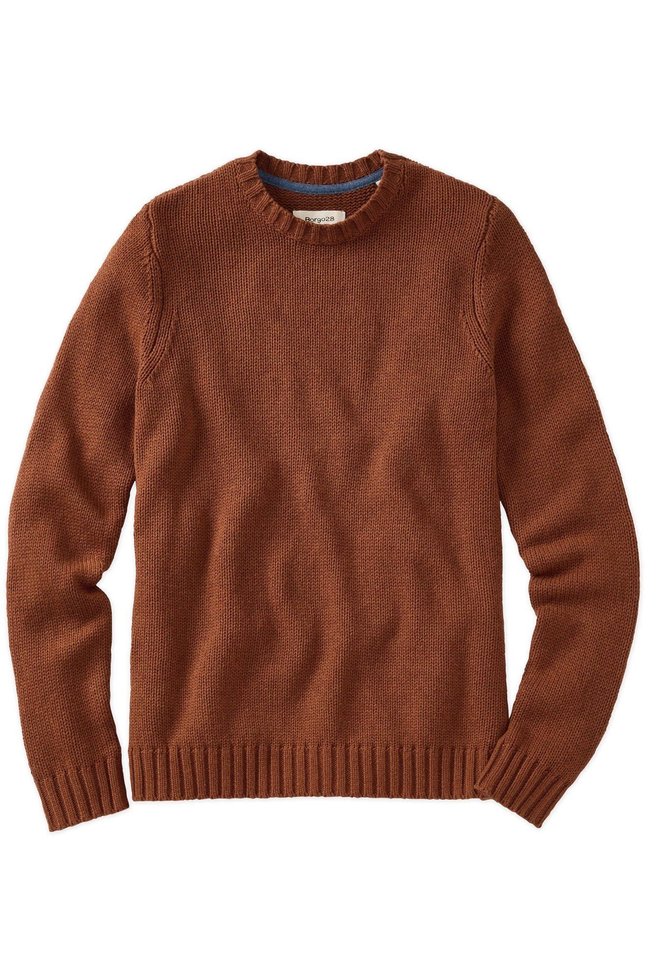 Merino Wool and Cotton Sweater in Auburn by Borgo28