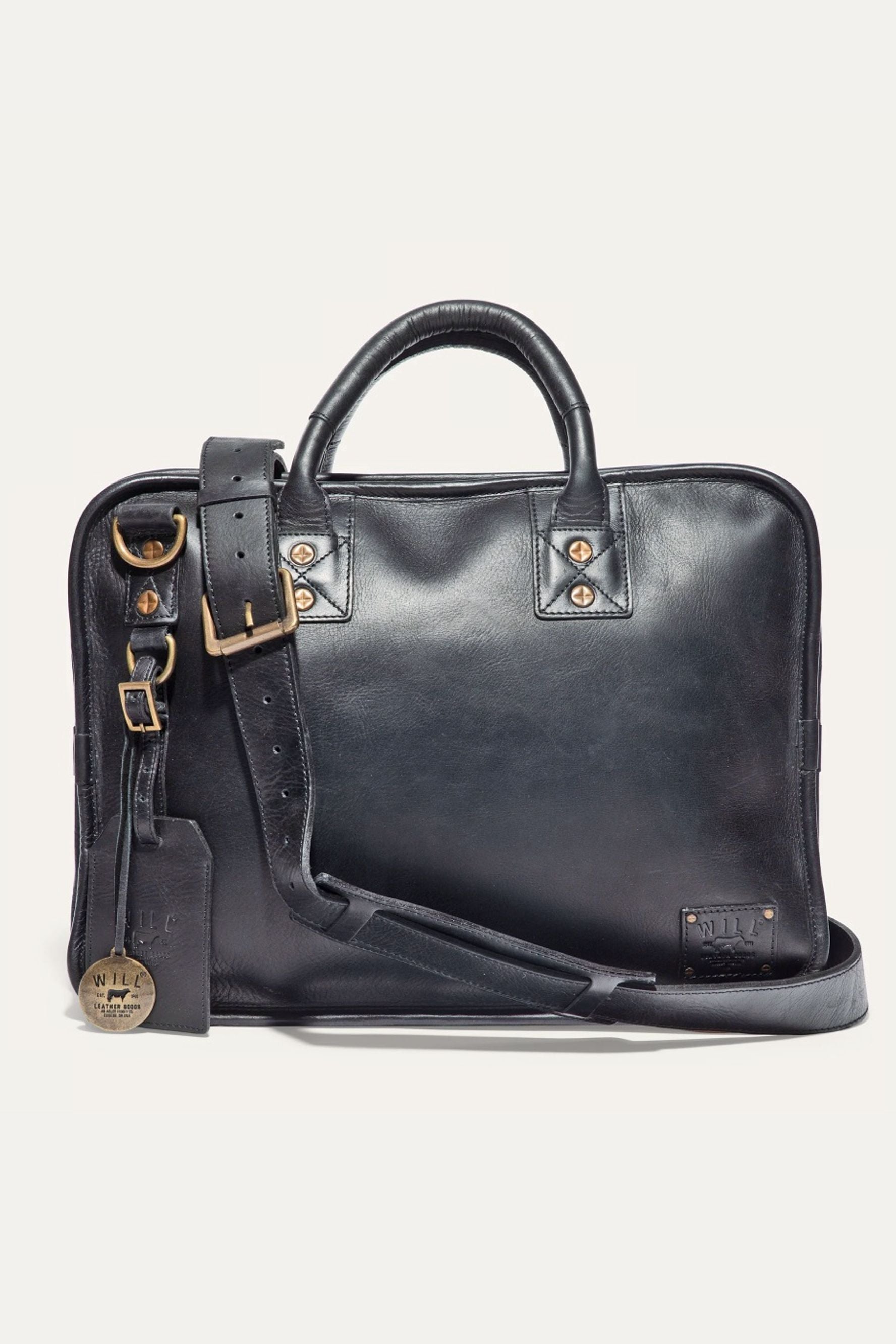 Hank Leather Satchel in Black by Will Leather Goods
