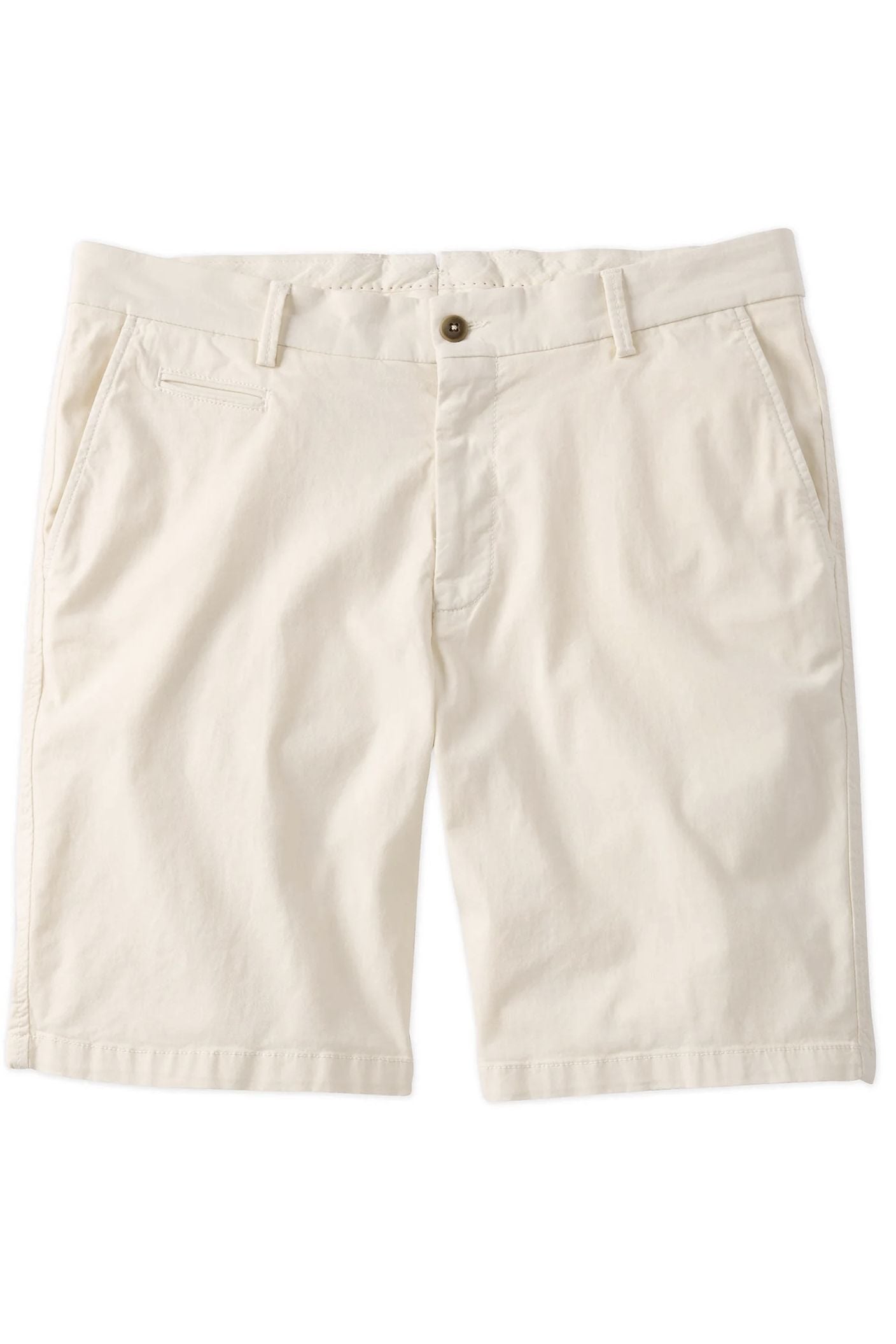 Broken Twill Stretch Cotton Shorts in Bone (College Modern Fit - 8" Inseam) by Ballin