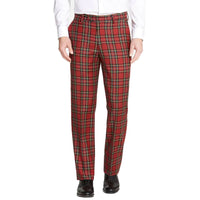Worsted Wool Fancies Trouser in Royal Stewart Tartan, Size 42 (Hampton Plain Front) by Berle