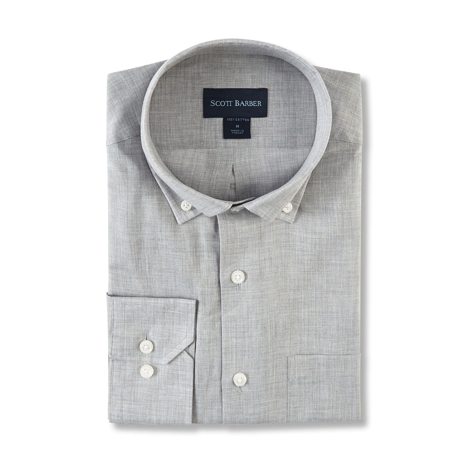 Heathered Chambray Sport Shirt in Mist by Scott Barber