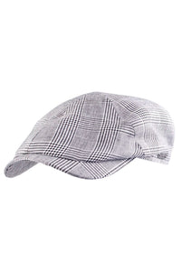 Newsboy Slim Cap in Summer Glencheck Bottoli Linen and Wool Blend (Choice of Colors) by Wigens