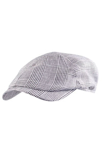 Newsboy Slim Cap in Summer Glencheck Bottoli Linen and Wool Blend (Choice of Colors) by Wigens