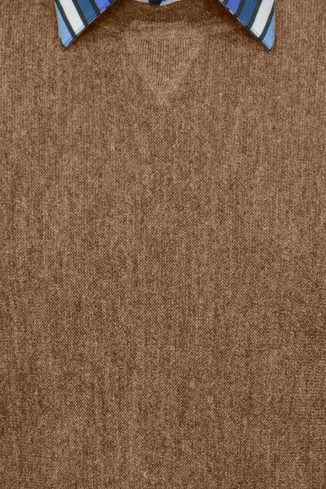 Baby Alpaca 'Links Stitch' Sweatshirt-Style Crew Neck Sweater in Vicuña by Peru Unlimited