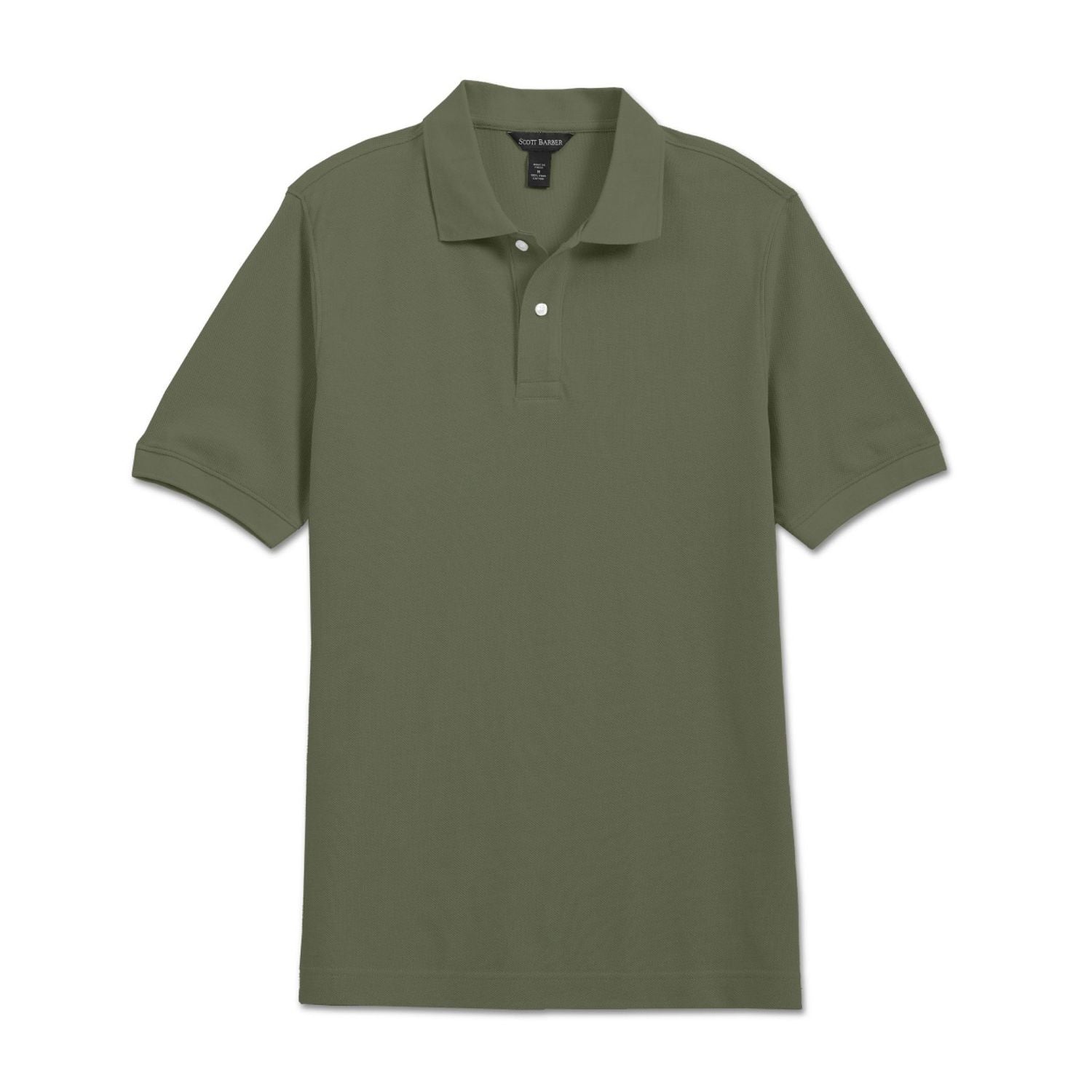 Pima Pique Short Sleeve Two-Button Polo in Sage by Scott Barber