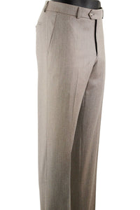 Cashmere and Wool Italian Flannel Comfort-EZE Trouser in Taupe (Flat Front Models) by Ballin