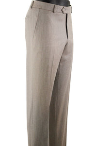 Cashmere and Wool Italian Flannel Comfort-EZE Trouser in Taupe (Flat Front Models) by Ballin