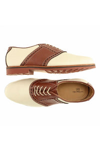 David Oxford Saddle Shoe in Ivory/Walnut (Size 9 1/2) by T.B. Phelps