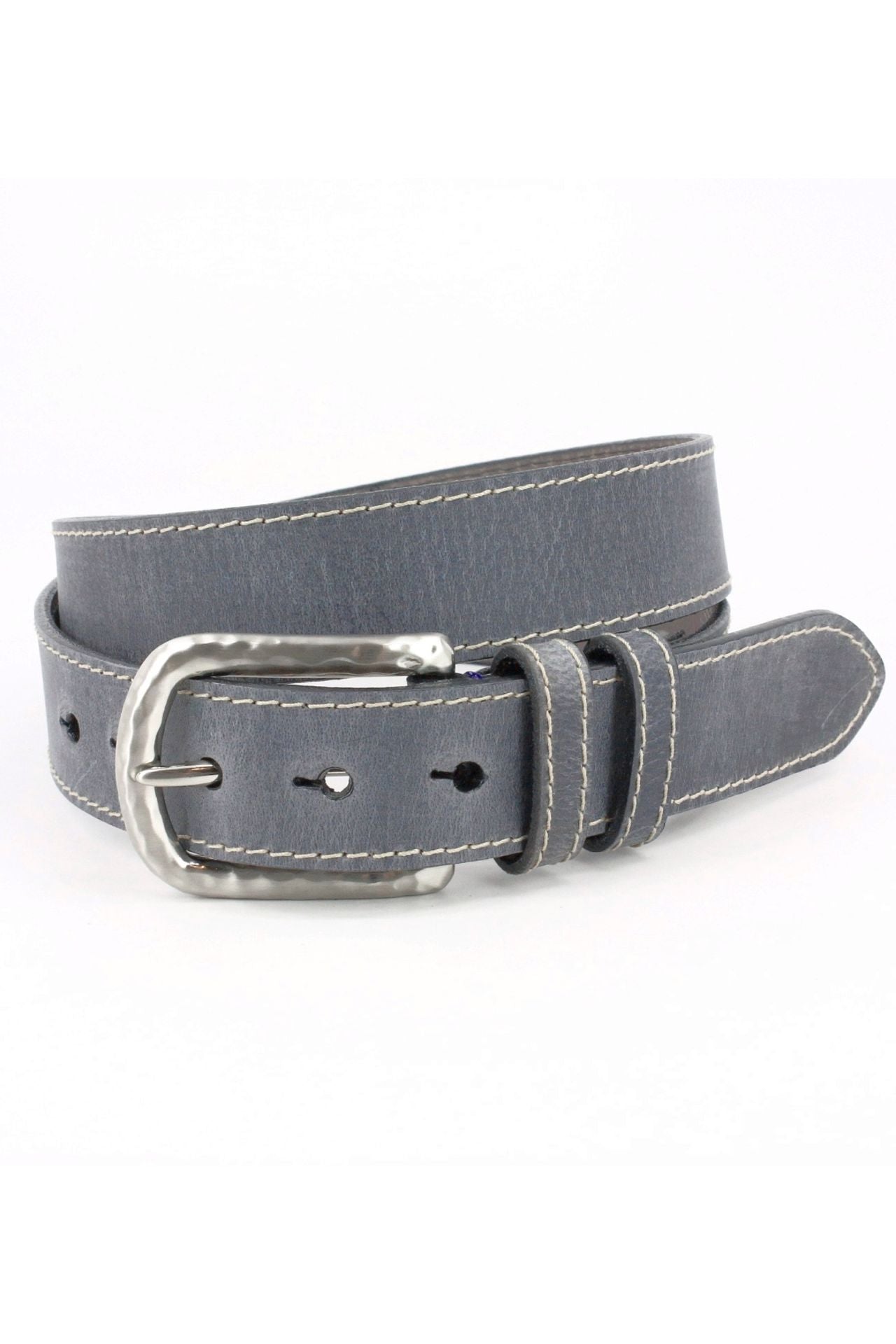 Distressed Waxed Harness Leather Belt in Charcoal by Torino Leather