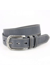 Distressed Waxed Harness Leather Belt in Charcoal by Torino Leather
