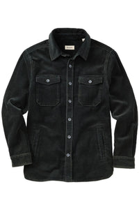 Wide Wale Cotton Corduroy Overshirt in Charcoal by Borgo28