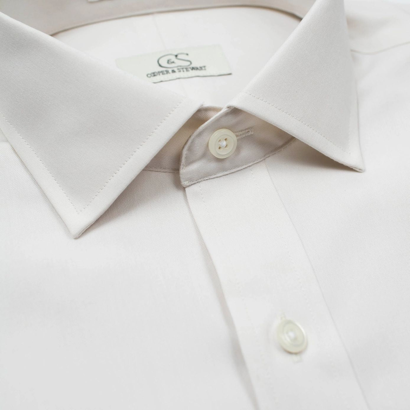 The Classic Sandstone - Wrinkle-Free Pinpoint Oxford Cotton Dress Shirt by Cooper & Stewart