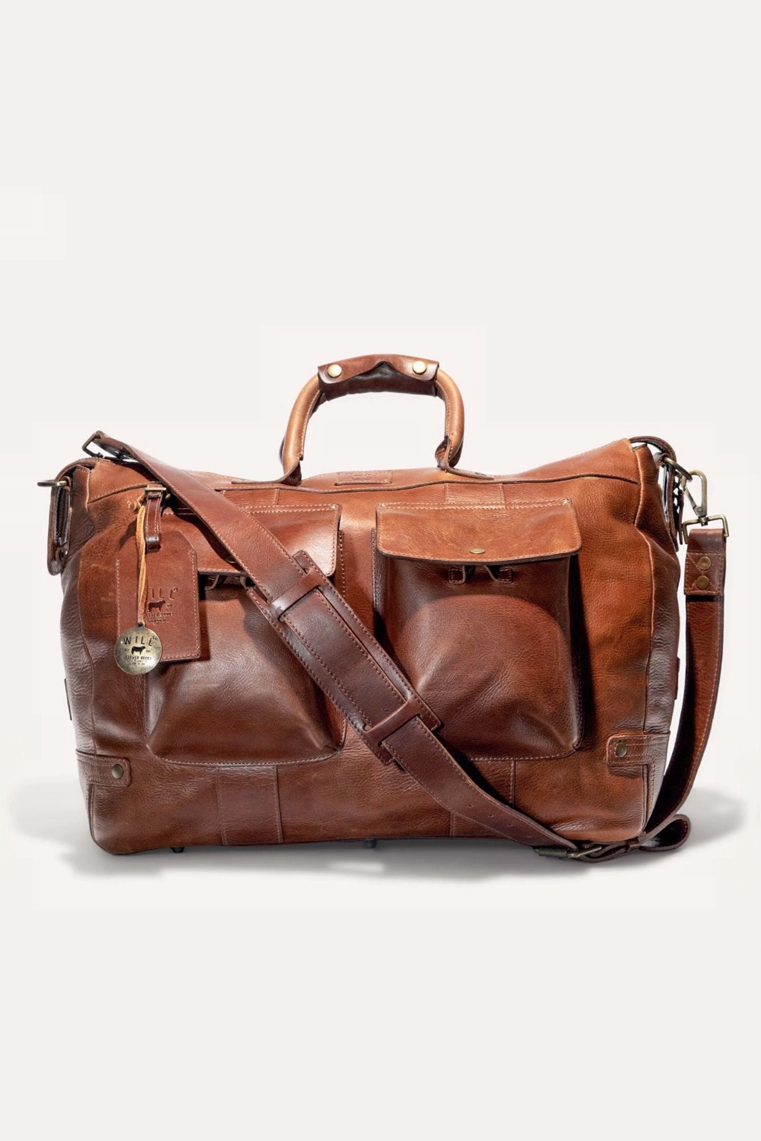 Leather Travel Duffle in Cognac by Will Leather Goods